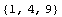 {1, 4, 9}
