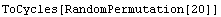 ToCycles[RandomPermutation[20]]