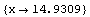 {x&rarr;14.9309}