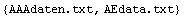 {AAAdaten.txt, AEdata.txt}